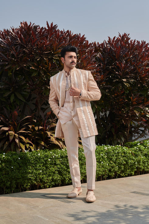 Beige Jacket Set